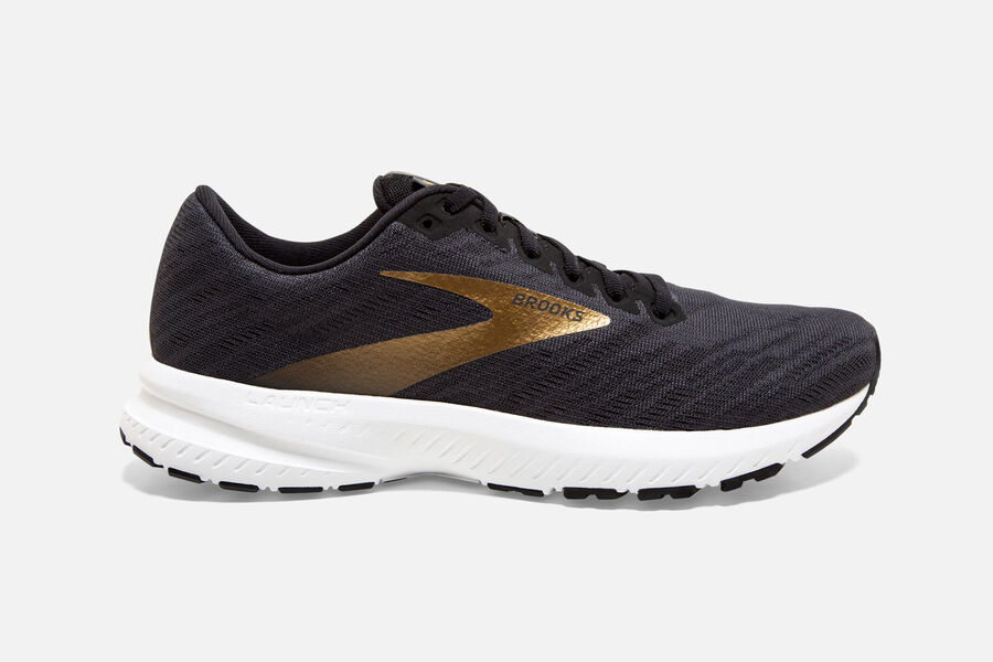 Brooks Running Shoes Mens Black/Gold - Launch 7 Road - 9168-XEWMD